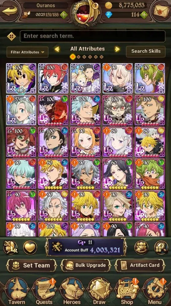 The Seven Deadly Sins: Grand Cross Accounts Endgame Global|4M Power|114 1