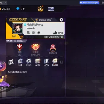 Free Fire Accounts Indonesia | 4 Evo Weapon: UMP,M1014,M1887,Dracen | 6 Skins M1887: Golden Glrare, Sterling Conqueror,Etc