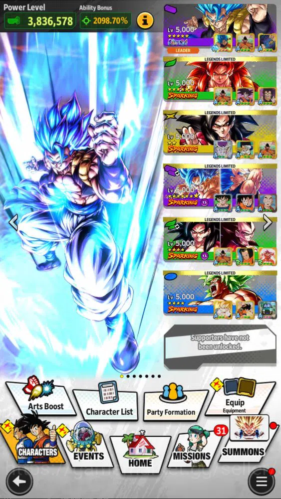 Dragon Ball Legends Accounts 160M Total Power|LV155|2 UL+ 13 LL|SS God Gogeta,S image 2
