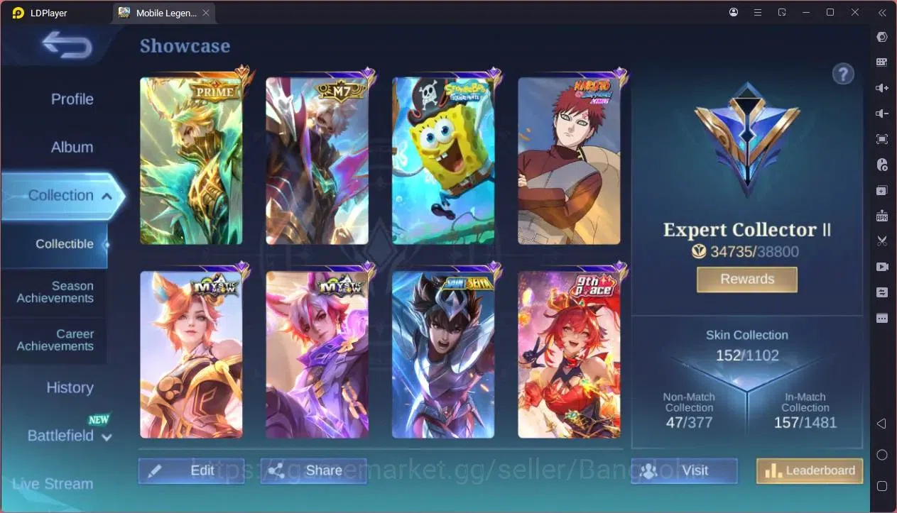 Mobile Legends: Bang Bang Accounts GLOBAL Hero 91 Skin 152|Prime Granger|Meowkin hunt image 12