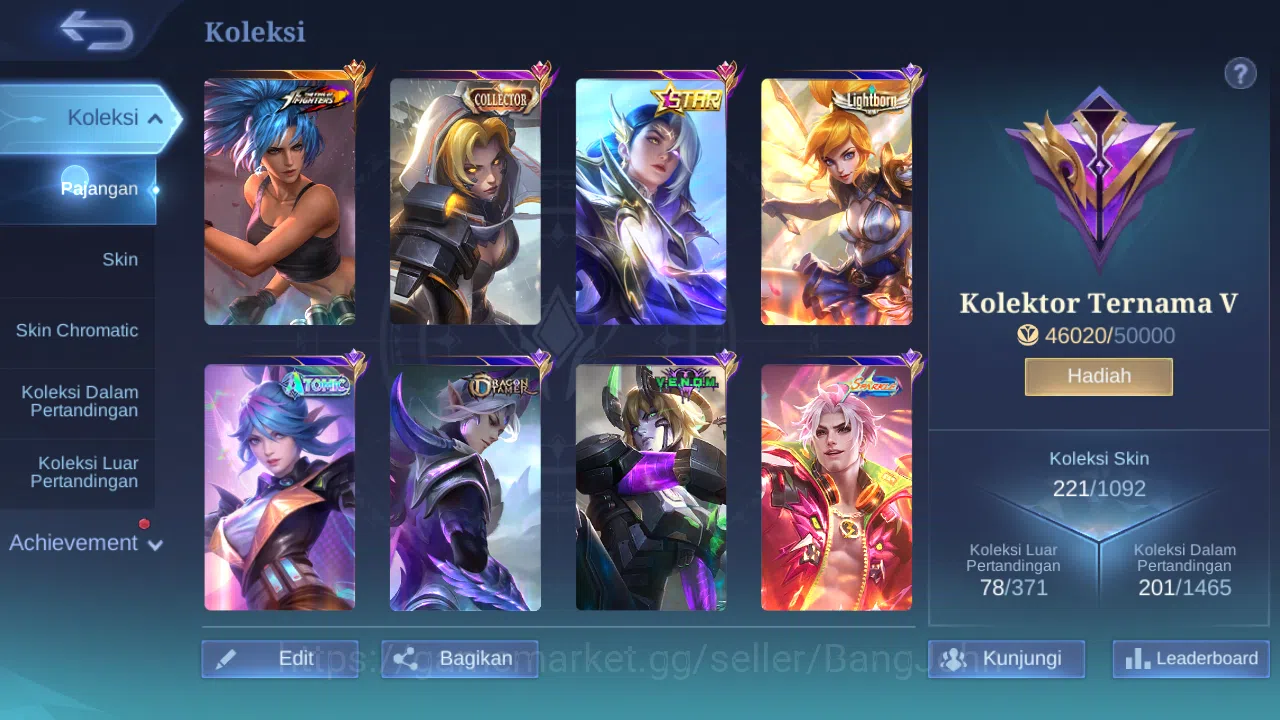 Mobile Legends: Bang Bang Accounts Hero 132 Skin 221 | Annual Lesley | CC Nata | Atom image 10