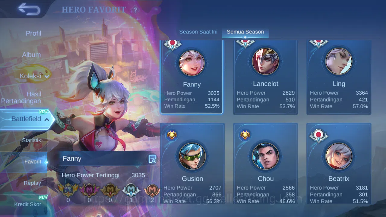 Mobile Legends: Bang Bang Accounts Hero 132 Skin 221 | Annual Lesley | CC Nata | Atom image 15