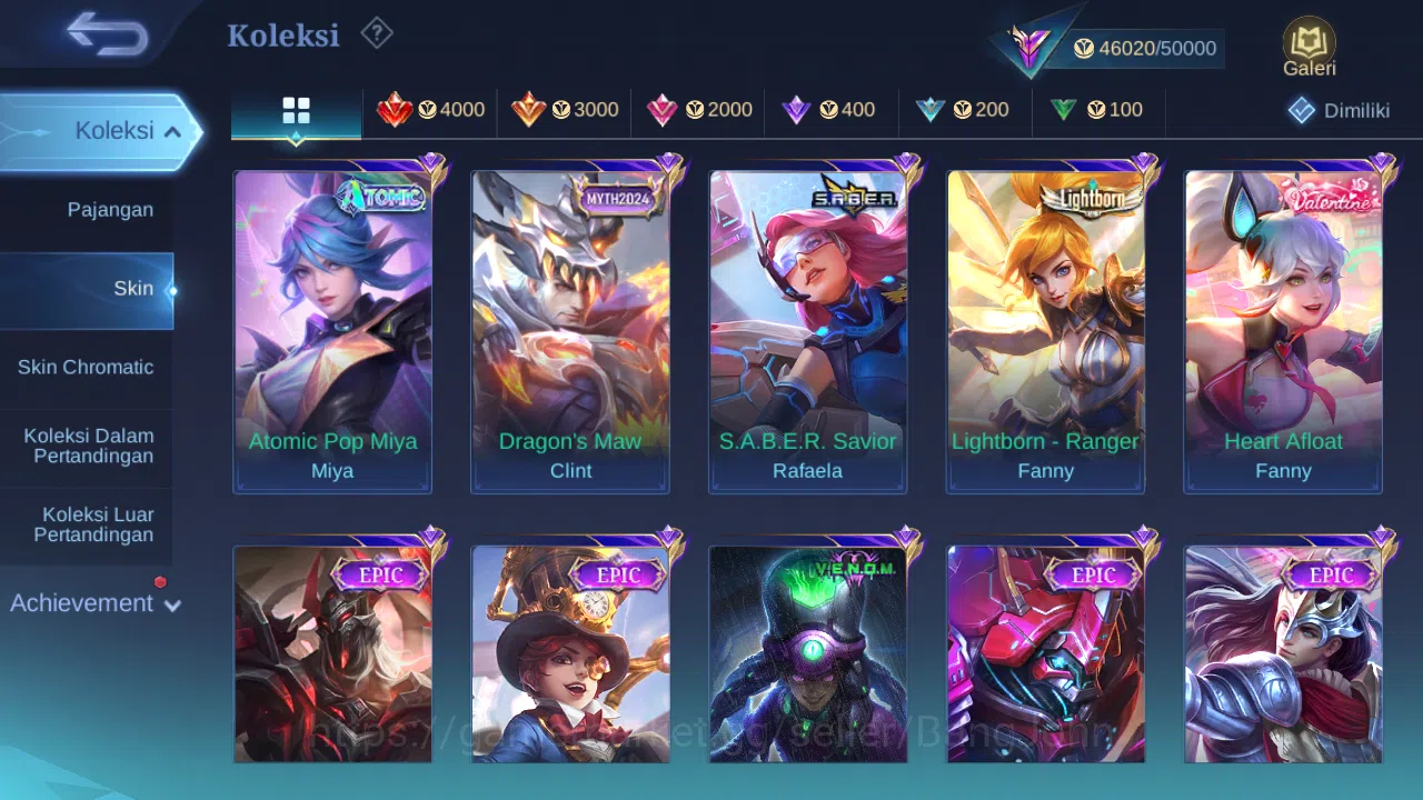 Mobile Legends: Bang Bang Accounts Hero 132 Skin 221 | Annual Lesley | CC Nata | Atom image 4