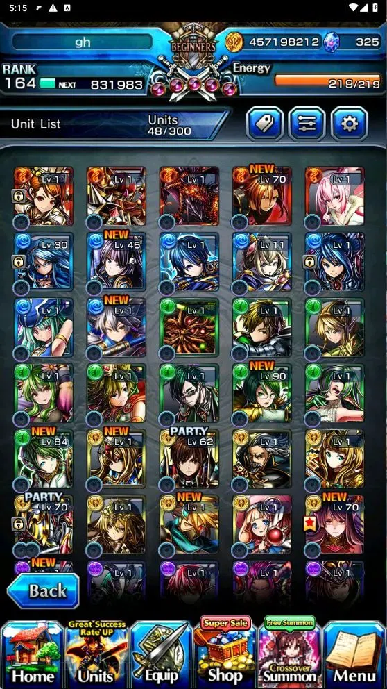 Grand Summoners Accounts Global | Rank 164|4 True Weapons|LV120 Unit,LV120  image 3