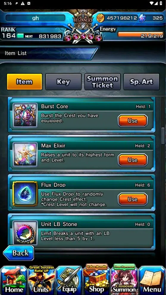 Grand Summoners Accounts Global | Rank 164|4 True Weapons|LV120 Unit,LV120  image 5