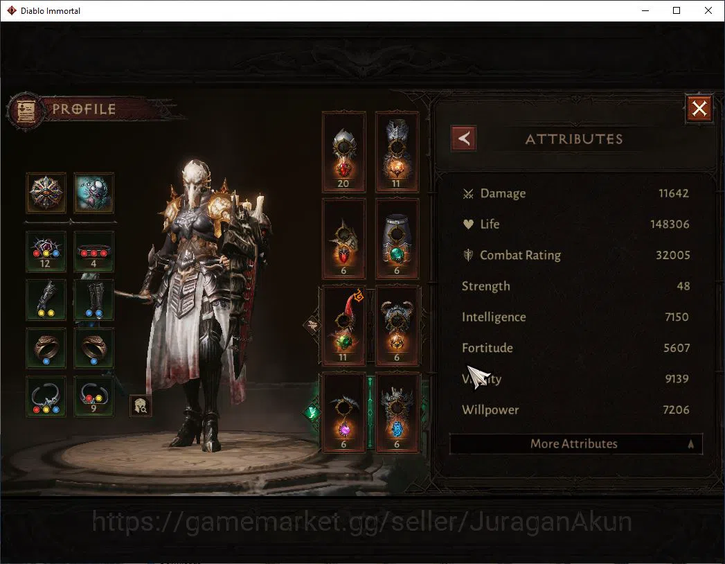 Diablo Immortal Accounts Mid-Tier SEA-Vasily |Lv60(372) Necromancer|32K CR|Reso 450|Inferno I |Paragon Meledictor|Hell Lv 4
