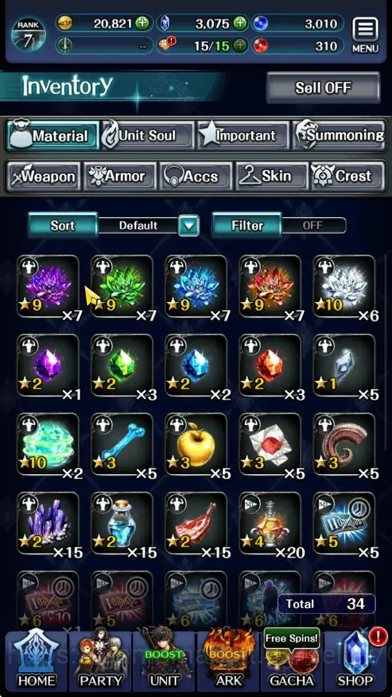 Last Cloudia Accounts GLOBAL|Rank 7|3k Crystal|Collab Brave Frontier (Fi image 10