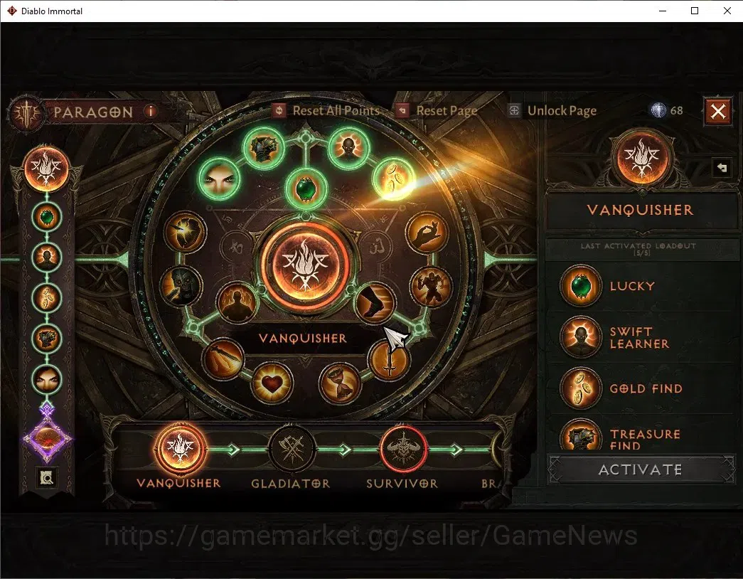 Diablo Immortal Accounts High-End Eu - Secheron |CS ON|Lv60(648)|Barbarian|39K CR|Reso 420|Paragon Maledictor|Inferno IV|2 11