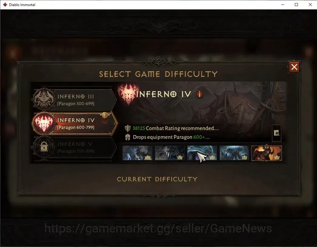 Diablo Immortal Accounts High-End Eu - Secheron |CS ON|Lv60(648)|Barbarian|39K CR|Reso 420|Paragon Maledictor|Inferno IV|2 13