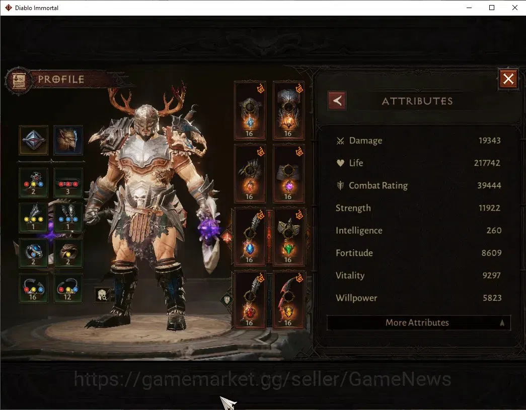 Diablo Immortal Accounts High-End Eu - Secheron |CS ON|Lv60(648)|Barbarian|39K CR|Reso 420|Paragon Maledictor|Inferno IV|2 3