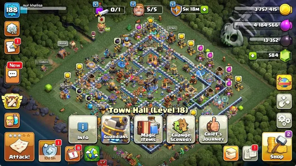 Clash of Clans Accounts Global |TH 18-BH 8|LVL 188| AQ 58 ,MP 40 ,GW 47 ,R image 2