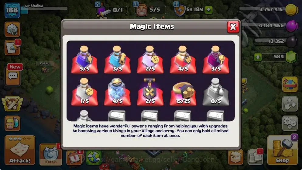Clash of Clans Accounts Global |TH 18-BH 8|LVL 188| AQ 58 ,MP 40 ,GW 47 ,R image 3