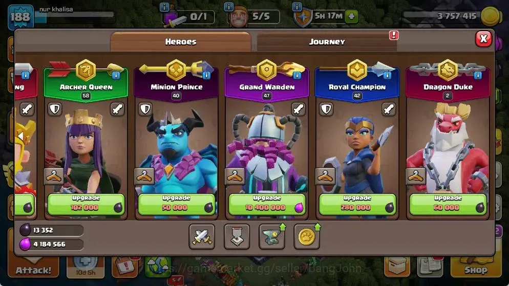 Clash of Clans Accounts Global |TH 18-BH 8|LVL 188| AQ 58 ,MP 40 ,GW 47 ,R image 7