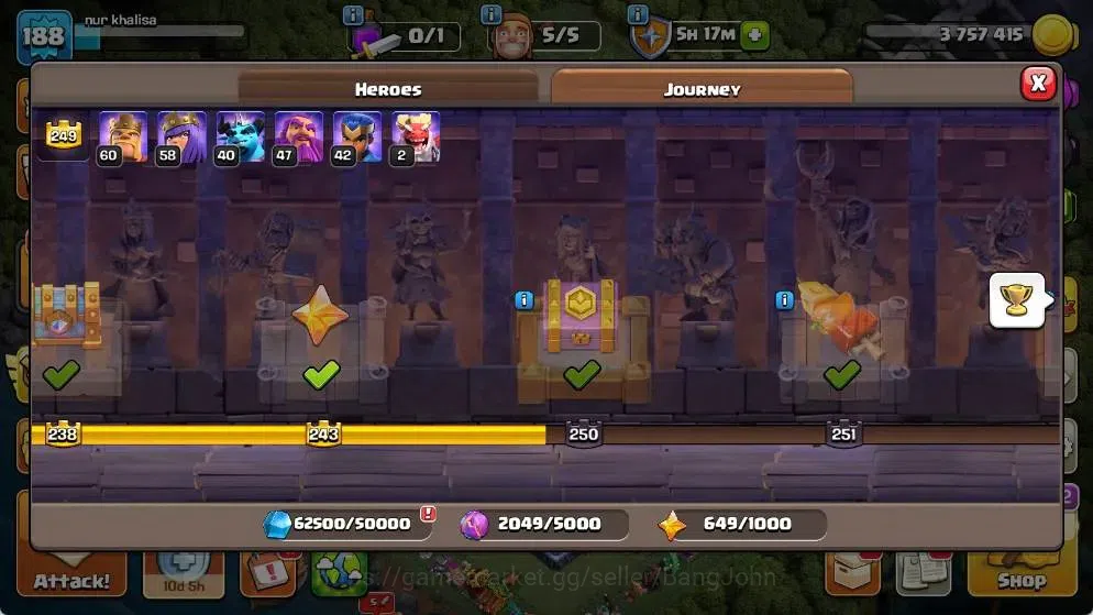 Clash of Clans Accounts Global |TH 18-BH 8|LVL 188| AQ 58 ,MP 40 ,GW 47 ,R image 8