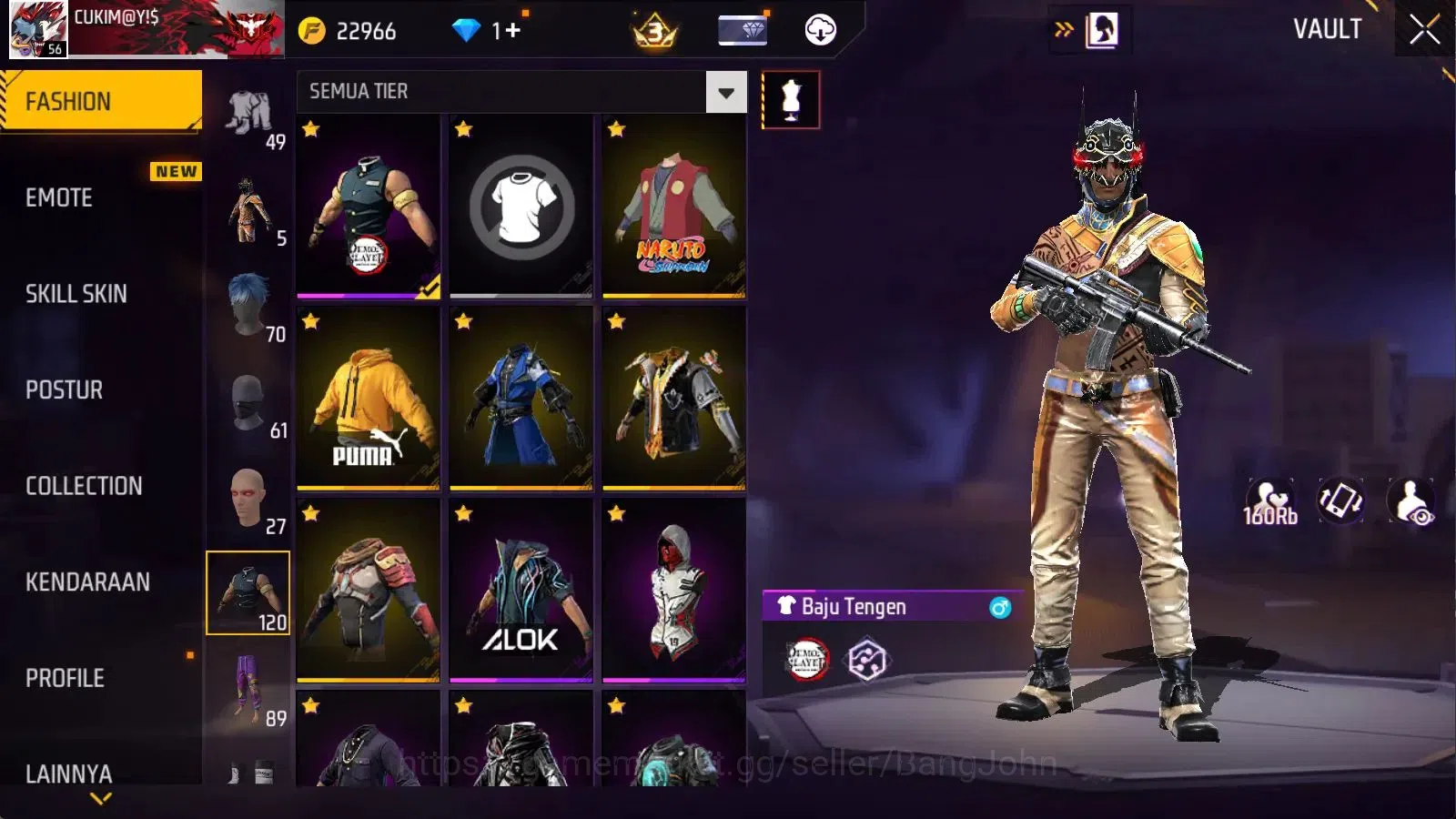 Free Fire Accounts Indonesia | M1887 Emerald Power | Vault 494 | Bund image 12