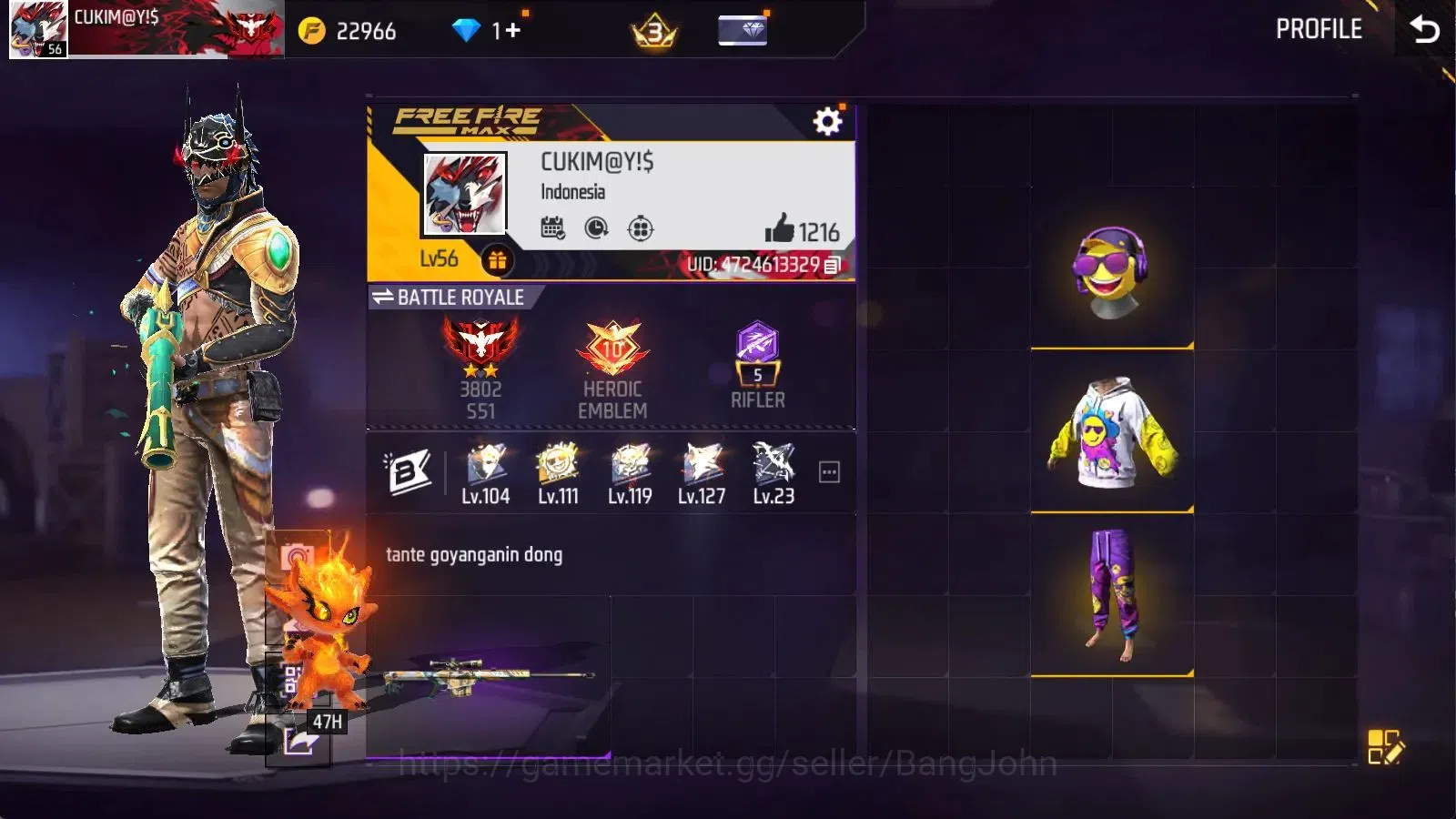 Free Fire Accounts Indonesia | M1887 Emerald Power | Vault 494 | Bund image 20