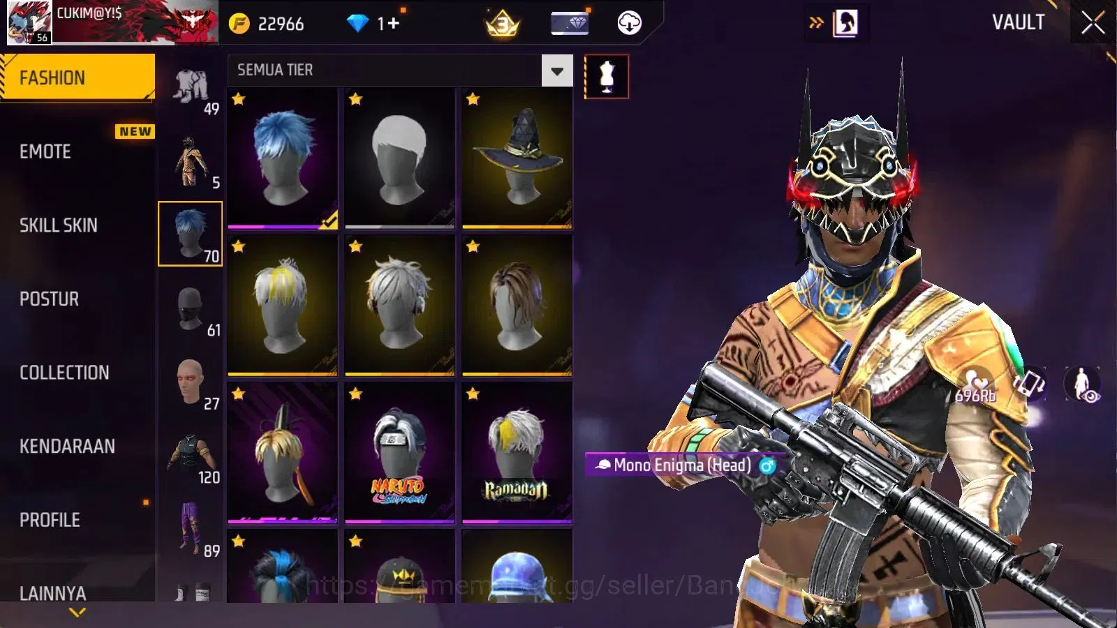 Free Fire Accounts Indonesia | M1887 Emerald Power | Vault 494 | Bund image 9