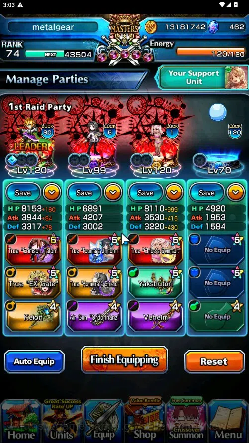Grand Summoners Accounts Global|Rank 74|462 cc|18 Ascend 7 TW|(S Chloe,M Ka image 3