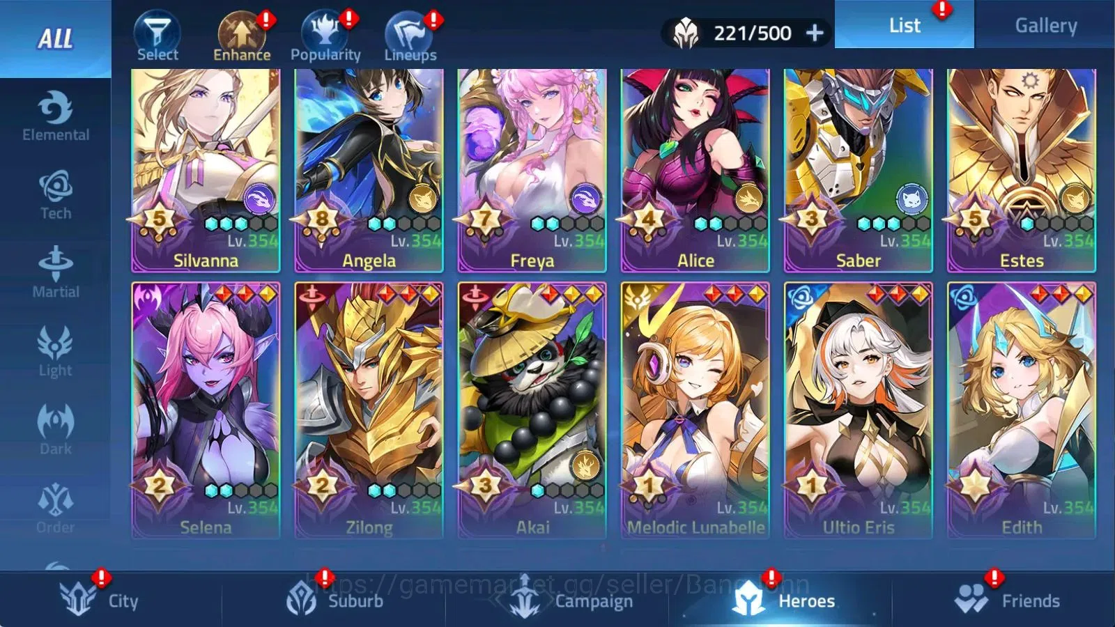 Mobile Legends: Adventure Accounts 70281 | LV 191 127M POWER CAMP 55-27 11 UR Achlys  image 3