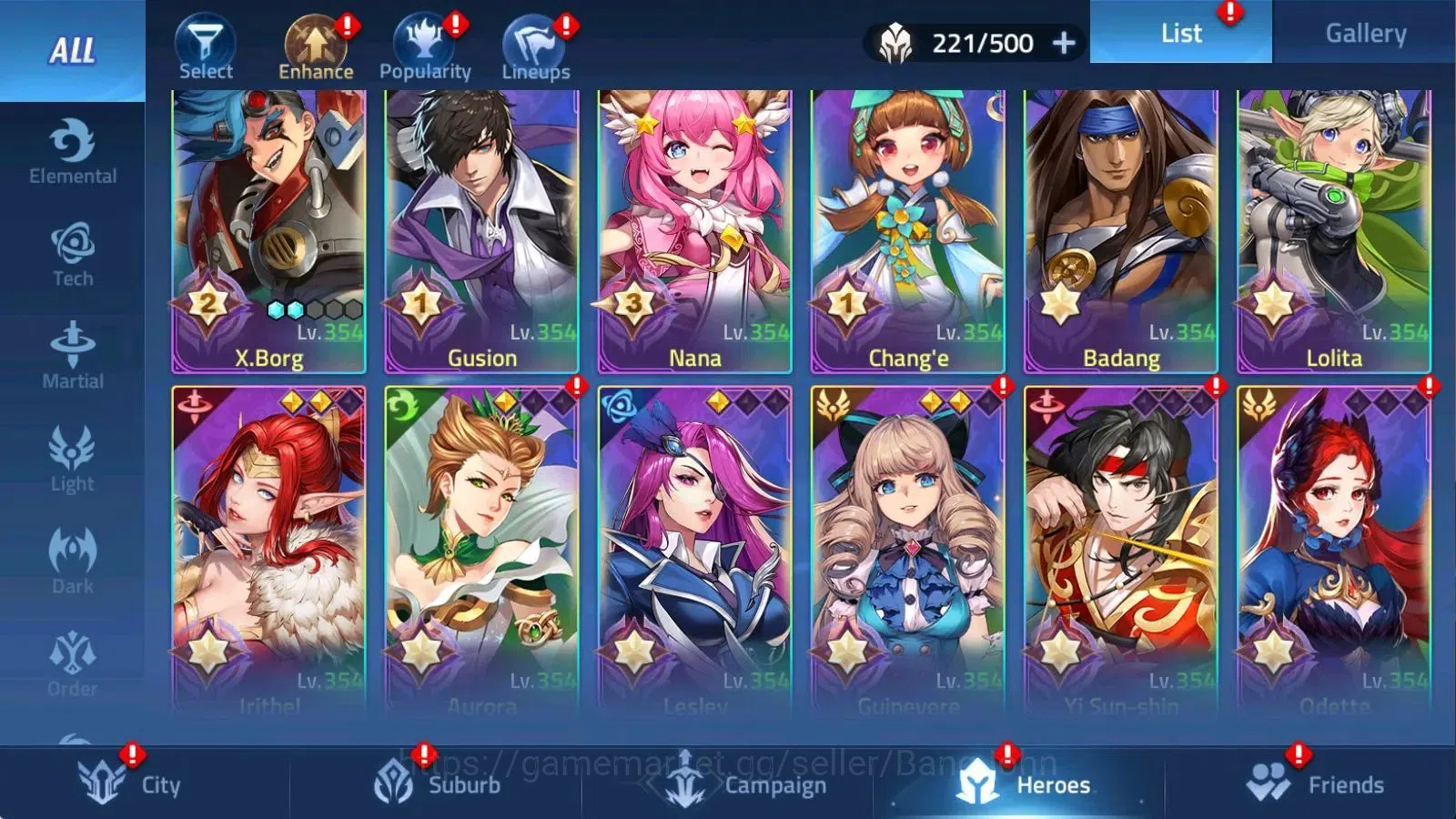 Mobile Legends: Adventure Accounts 70281 | LV 191 127M POWER CAMP 55-27 11 UR Achlys  image 4