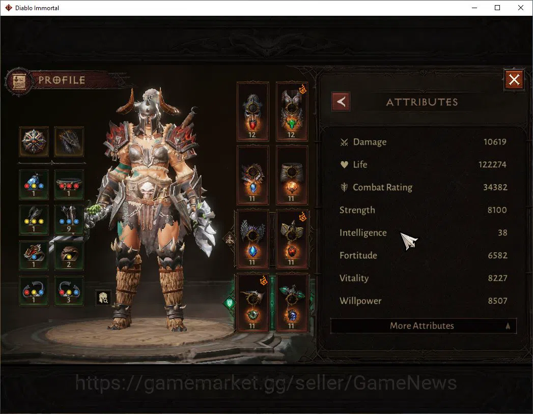 Diablo Immortal Accounts Mid-Tier NA - High heaven|Lv60(540)|Barbarian|34k CR|Reso 390|Paragon Maledictor|Cosmetic Bloom 4