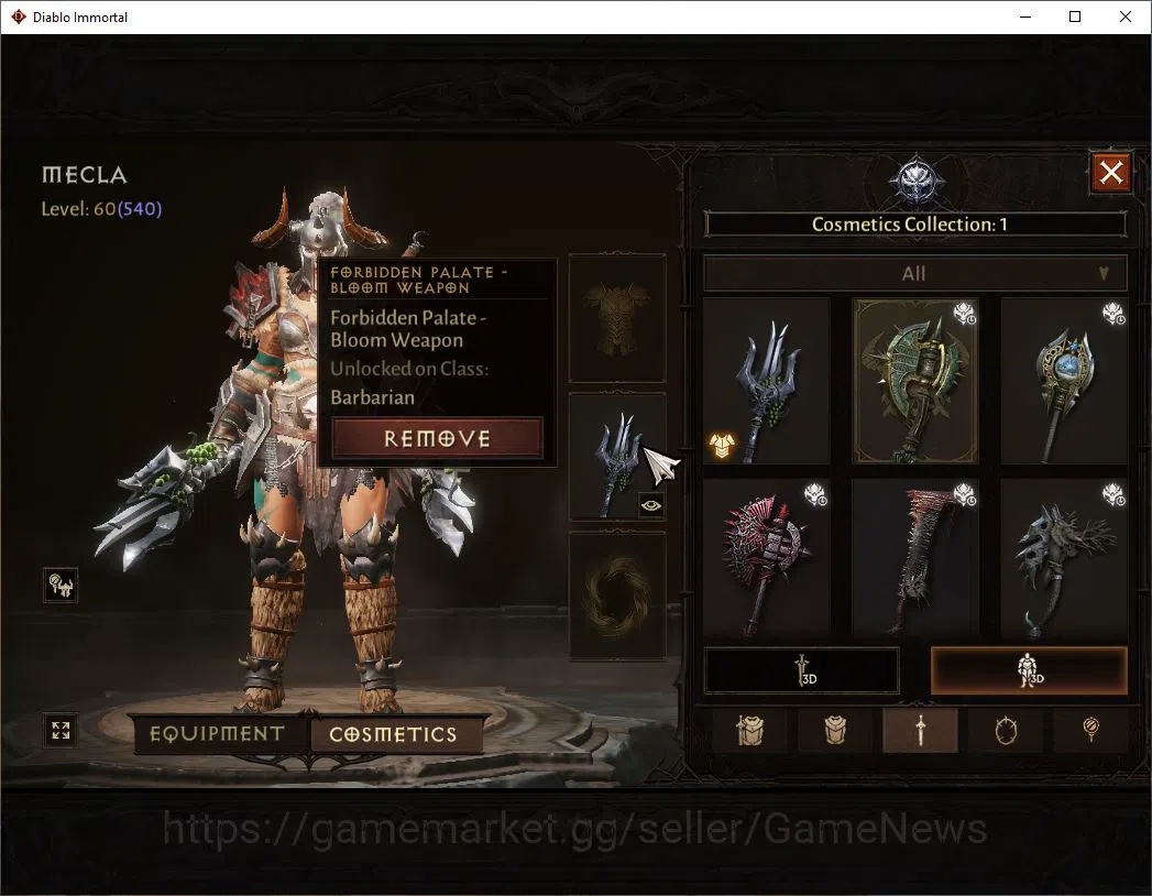 Diablo Immortal Accounts Mid-Tier NA - High heaven|Lv60(540)|Barbarian|34k CR|Reso 390|Paragon Maledictor|Cosmetic Bloom 9