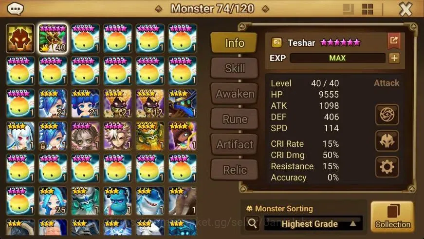 Summoners War: Sky Arena Accounts GLOBAL | NB 5 TESHAR,Starter Gacha 115 12Y+160 11Y image 2