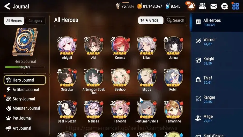Epic Seven Accounts High-End GLOBAL|UnVerif|21ML(LOTScales,BArunka,Belian,Zio)+Setsuka,PByblis|AUTO W Hunt|SPD 298 8