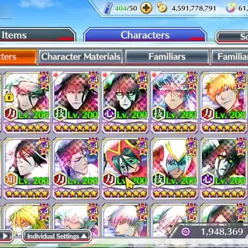 Bleach: Brave Souls Accounts High-End Global|BP 1M+1K CC|61K Orb|Lv 200(TYBW26 Byakuya,Rukia,11th