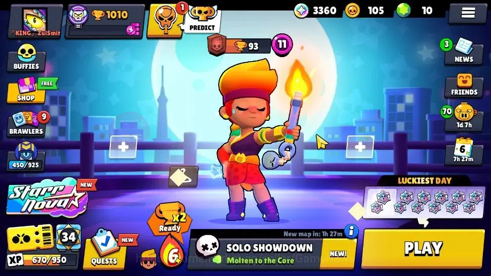 Brawl Stars Accounts 1010 Trophy|15 Brawlers 3 Max Lv [Amber,Colt,Shell image 1