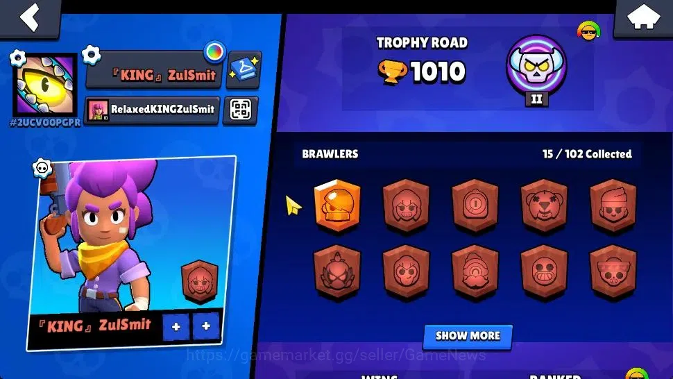 Brawl Stars Accounts 1010 Trophy|15 Brawlers 3 Max Lv [Amber,Colt,Shell image 2