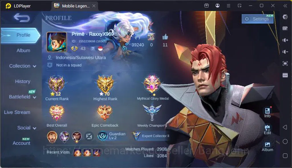 Mobile Legends: Bang Bang Accounts GLOBAL|Hero 80|Skin 119|Prime Granger+Yz,Kof Karin image 1