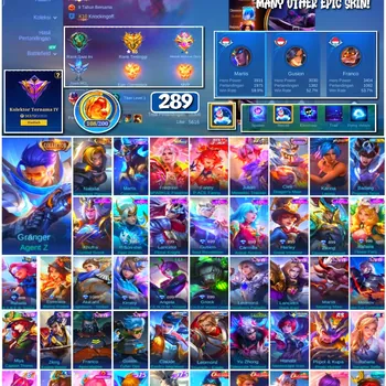 Mobile Legends: Bang Bang Accounts #4406 289 Skins | Karina Leona (KOF) | Badang Pegasus Seiya (SAINT SEIYA) | Granger Agent