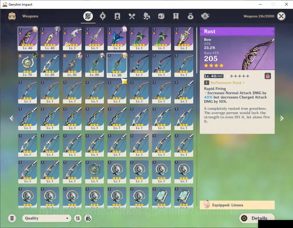 Genshin Impact Accounts ASIA | AR 36 | BD Unset | 2 Limited | Nefer,Linnea image 4