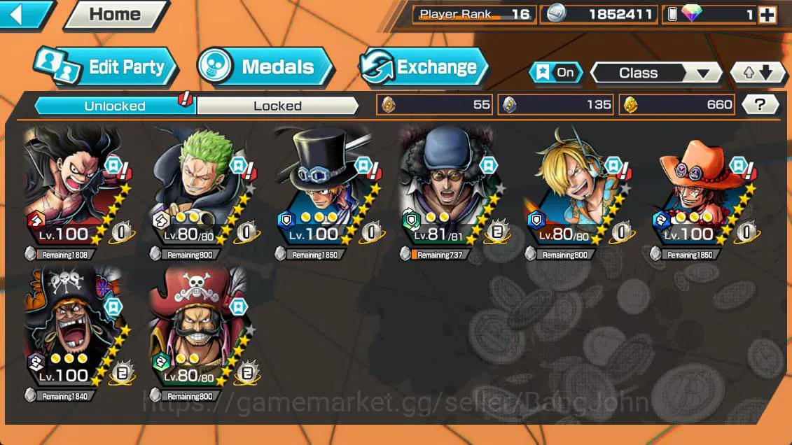 One Piece Bounty Rush Accounts GLOBAL | EX 3| BP kuzan, Four emperor D teach, Kin image 2