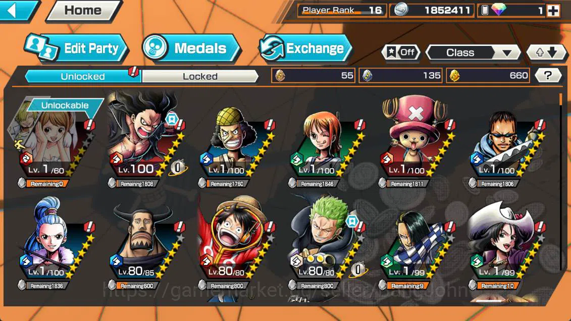 One Piece Bounty Rush Accounts GLOBAL | EX 3| BP kuzan, Four emperor D teach, Kin image 3