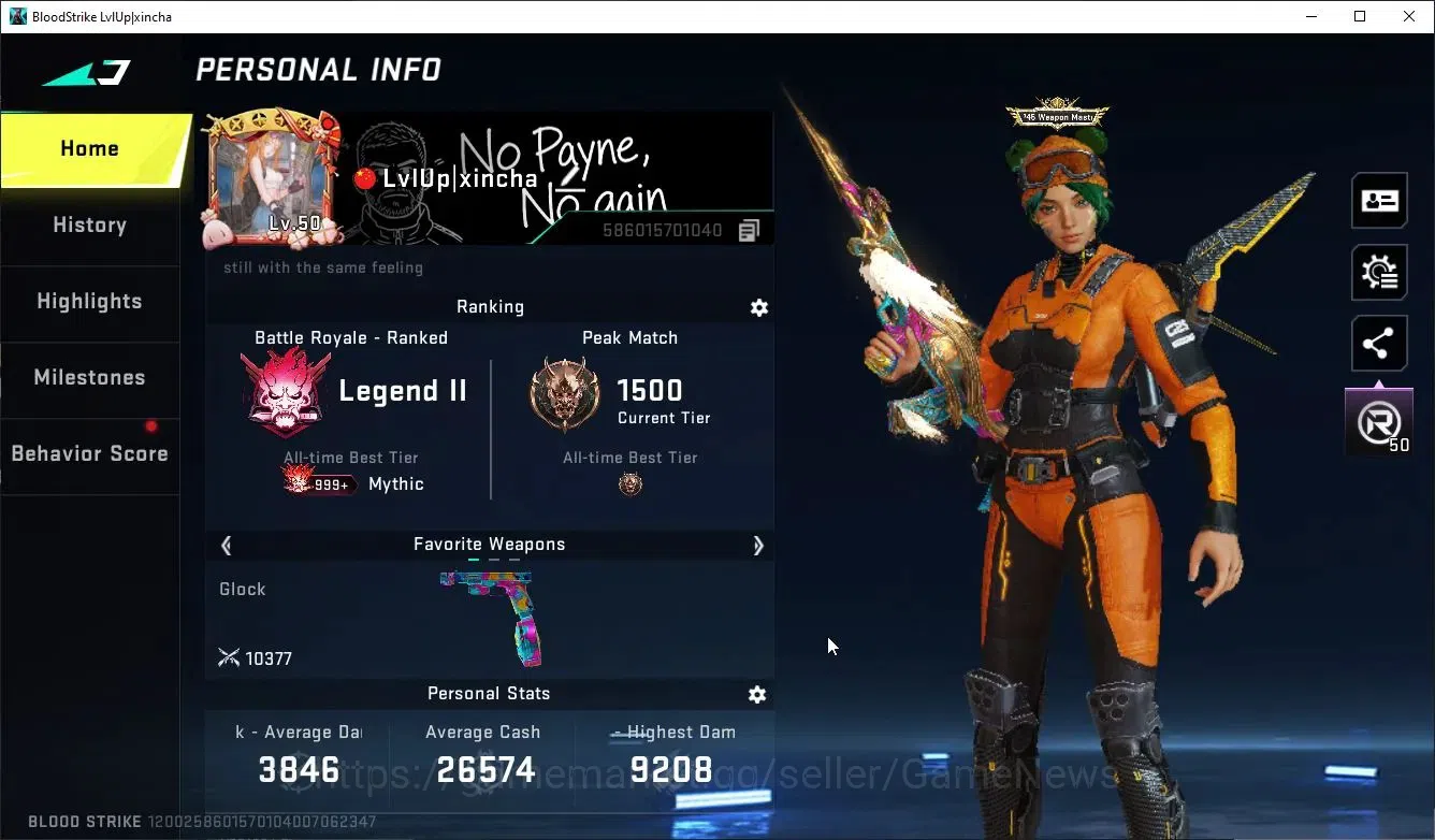 Blood Strike Accounts ASIA|ETERNAL DeAgle+COLLABS TR FN2K,Jack,7DS AK47, image 2