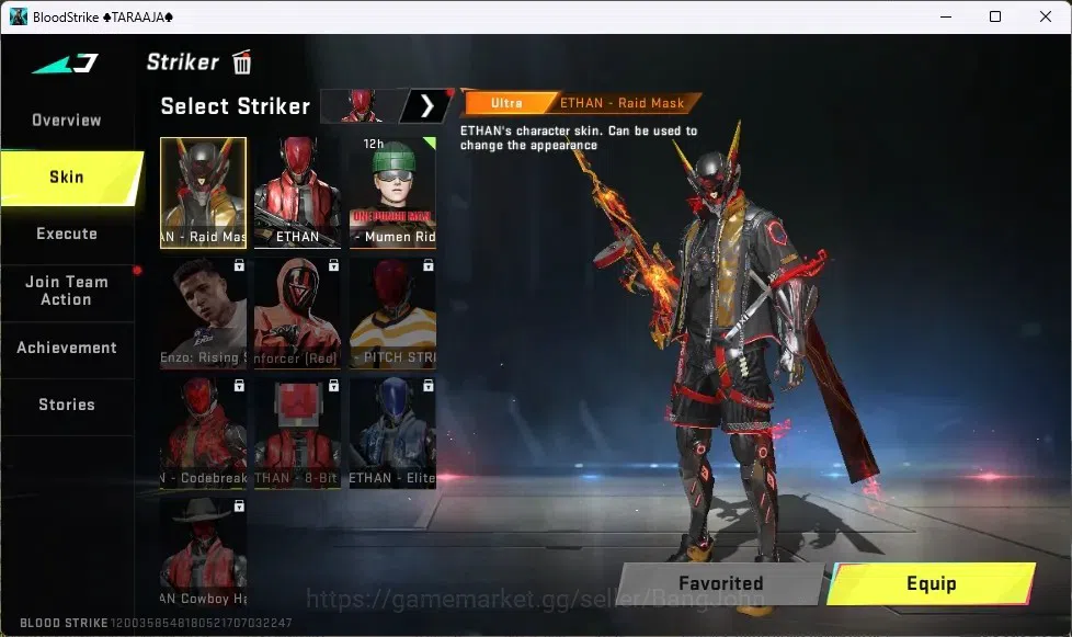Blood Strike Accounts High-End ASIA | 2 ULTRA GUNS: URB,Thompson|1 COLLAB STRIKER: Enzo|3 ULTRA STRIKERS|1 Epic Name 5