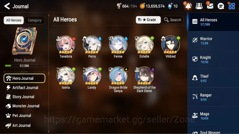 Epic Seven Accounts Starter Global Unverif|Fresh Starter|2ML(DB Senya,SD Diene)+7*5RGB|PoH+Bless ON|Ep1 3/12|Theater 1