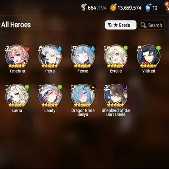 Epic Seven Accounts Starter Global Unverif|Fresh Starter|2ML(DB Senya,SD Diene)+7*5RGB|PoH+Bless ON|Ep1 3/12|Theater