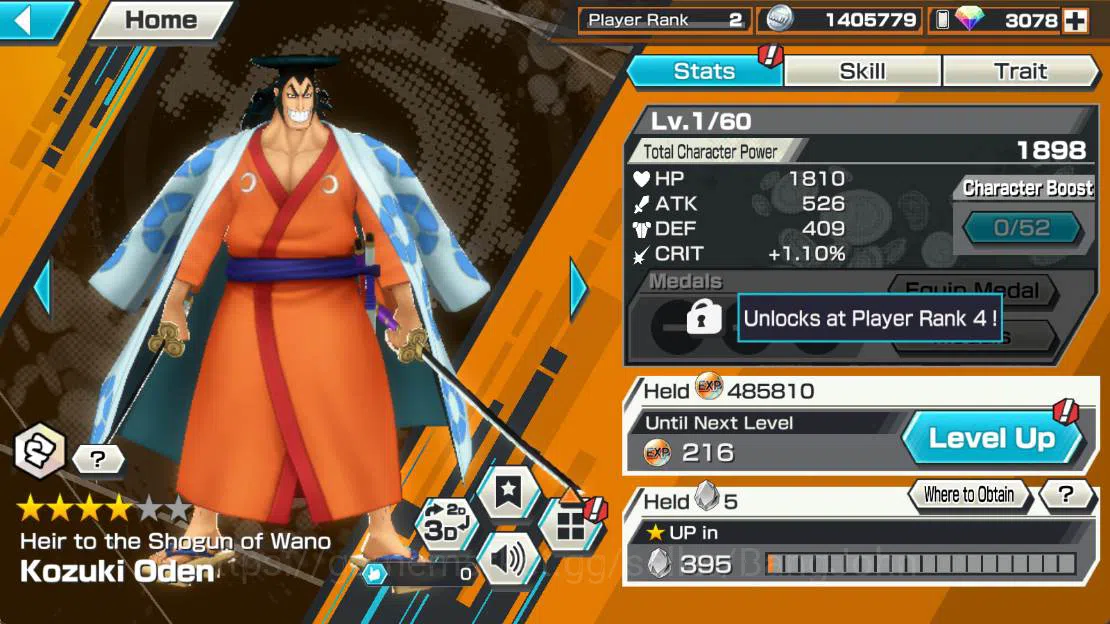 One Piece Bounty Rush Accounts Others GLOBAL| captain koby, Eustass kid, Cantain doflamingo, Kozuki oden, Van ogre Check SS 12
