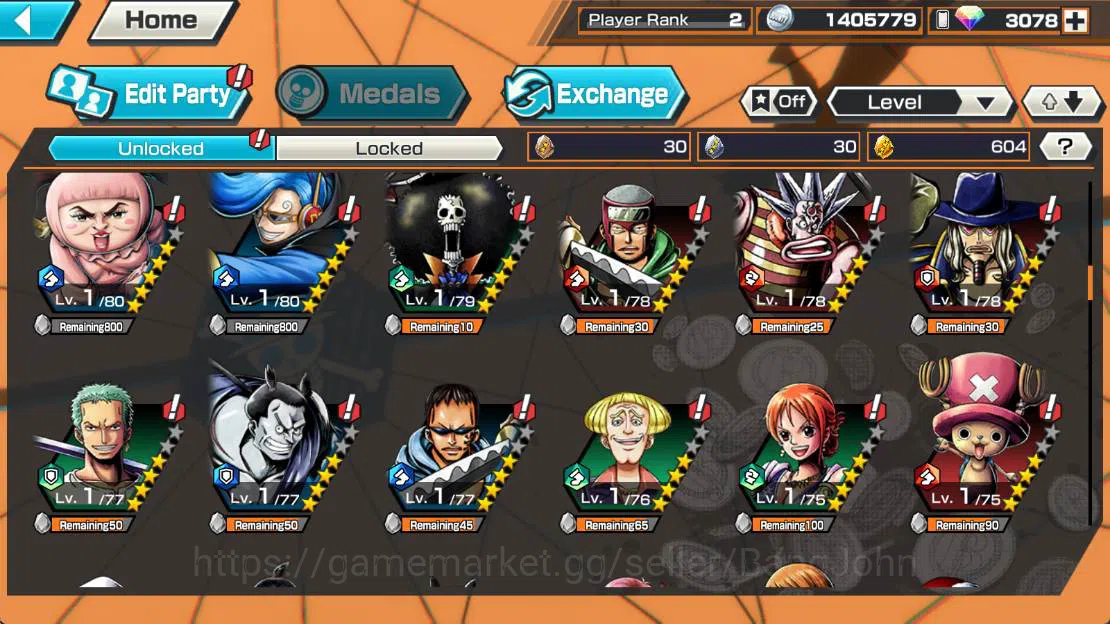 One Piece Bounty Rush Accounts Others GLOBAL| captain koby, Eustass kid, Cantain doflamingo, Kozuki oden, Van ogre Check SS 6