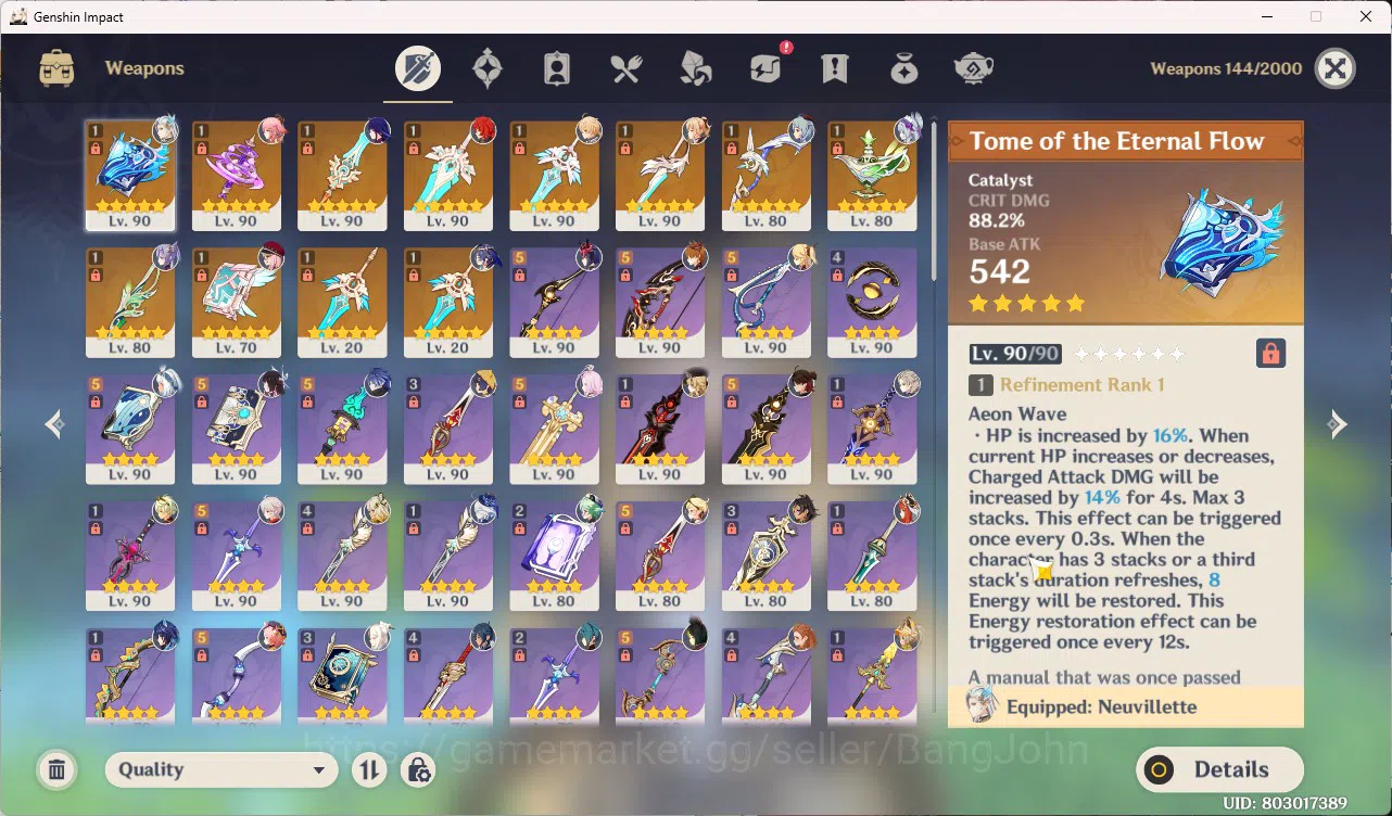 Genshin Impact Accounts End-Game | ASIA | AR 60 | 18 Limit Neuvillette C1  image 5