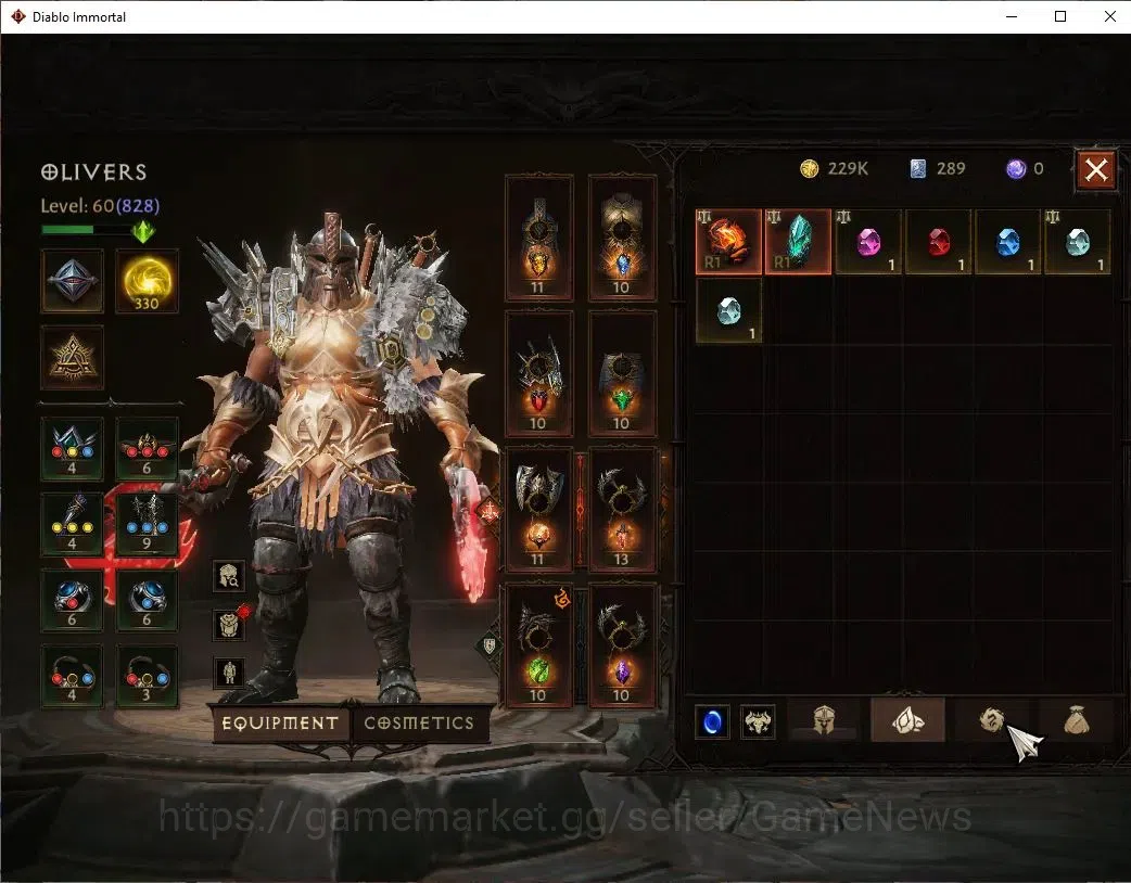 Diablo Immortal Accounts NA-Chain Of honor|CS ON|Lv60(823)|Barbarian|CR 40K image 6