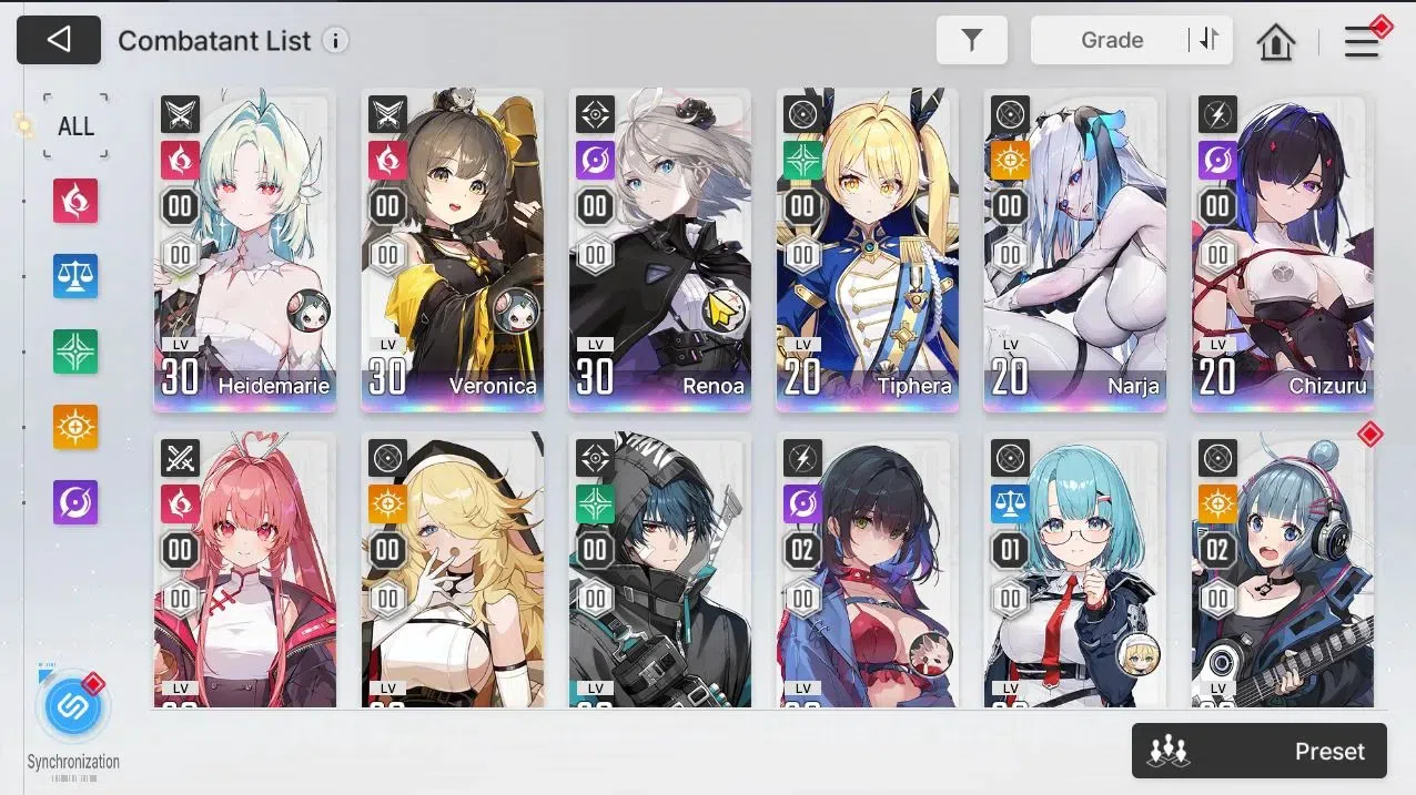 Chaos Zero Nightmare Accounts GLOBAL Lv 40|9 SSR[Heidemari,Tiphera,Chizuru,Narja image 3
