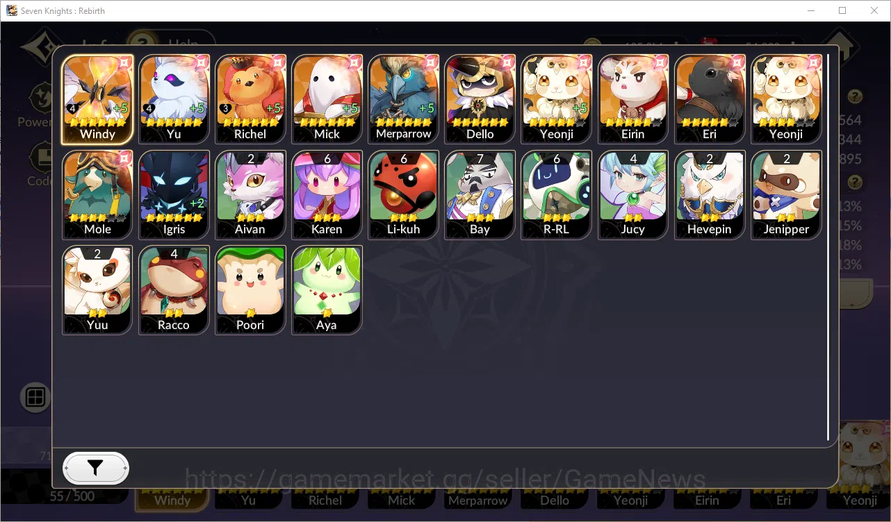 Seven Knights Re:Birth Accounts GLOBAL SEA Sv79| Full 5/5 ex-7k| 28TC6+ (LuBu,Rand image 11