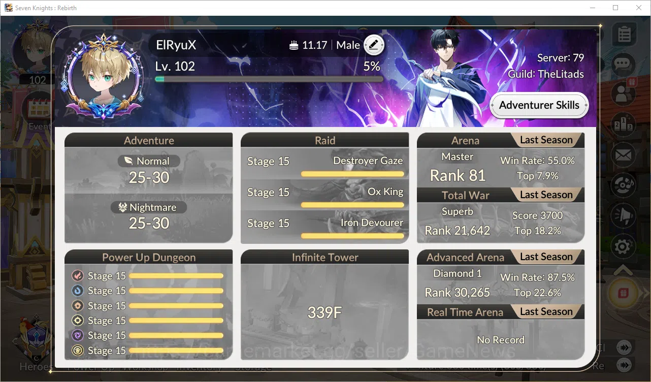 Seven Knights Re:Birth Accounts GLOBAL SEA Sv79| Full 5/5 ex-7k| 28TC6+ (LuBu,Rand image 9