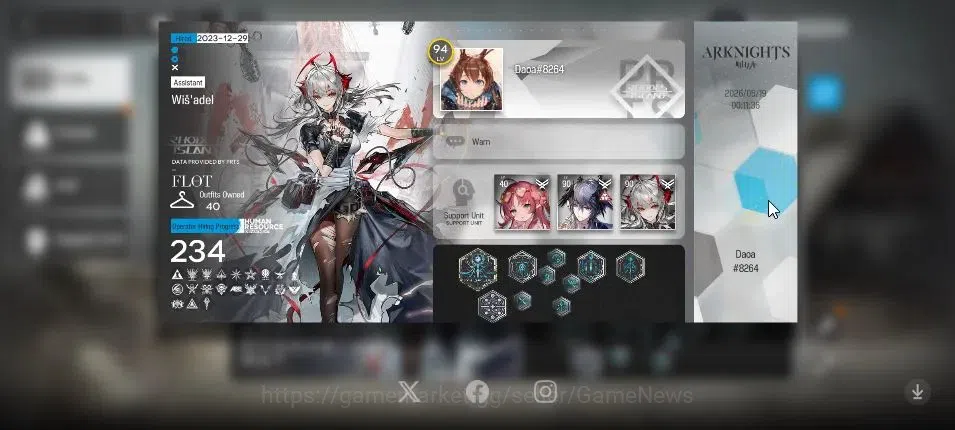 Arknights Accounts Lv 94|234 Op+40 Outfit|5,9K Orundum|7 Limited|Wisa image 1
