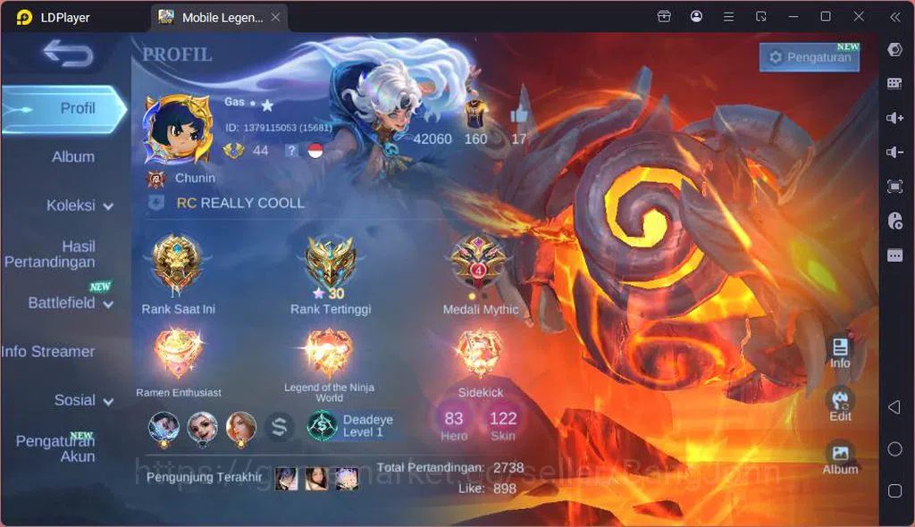 Mobile Legends: Bang Bang Accounts GLOBAL|Hero 83|Skin 122|CC Kufra,Light Tigreal,Sai image 1