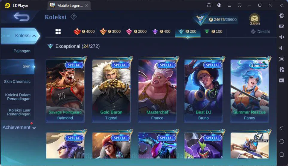 Mobile Legends: Bang Bang Accounts GLOBAL|Hero 83|Skin 122|CC Kufra,Light Tigreal,Sai image 13